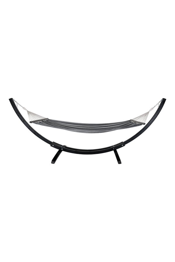 Tripoli Hängematte – Grau/Schwarz, Polyester/Baumwolle, Lärche, 320 x 120 x 120 cm