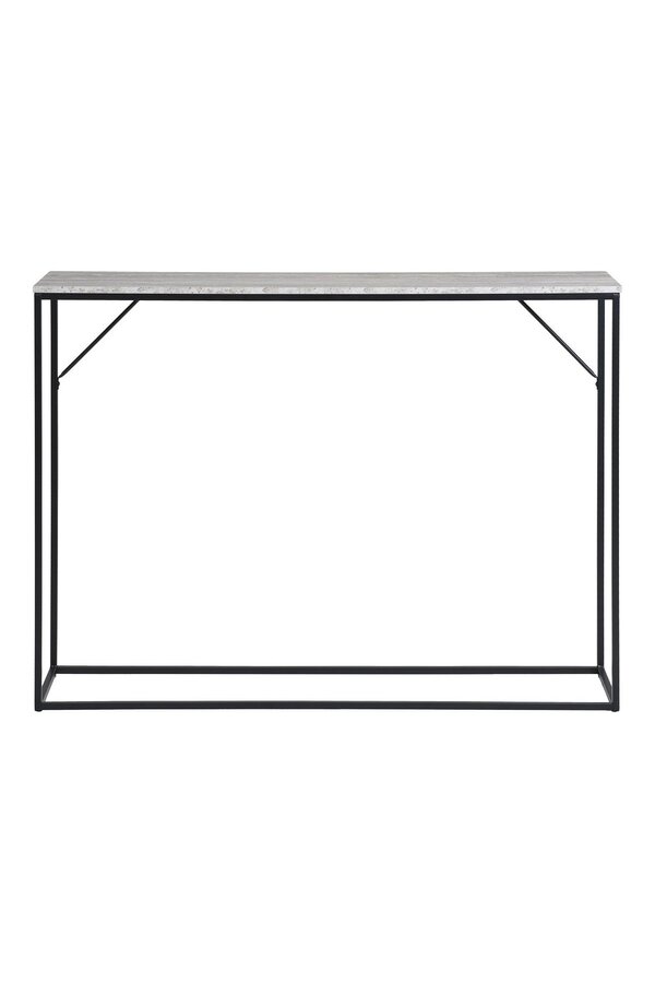 Vita Konsolentisch – Travertin-Optik, schwarz, 110 x 26 x 80 cm