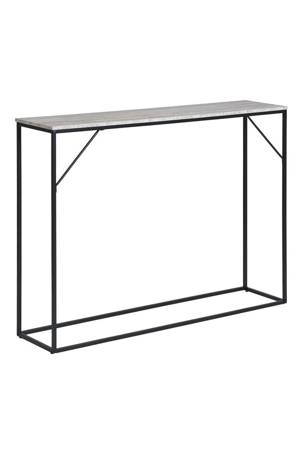 Vita Konsolentisch – Travertin-Optik, schwarz, 110 x 26 x 80 cm
