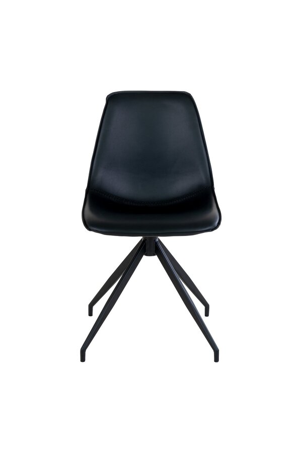 Monaco Esszimmerstuhl – Schwarz, PU/Stahl, 56 x 48 x 86 cm – 2er-Set