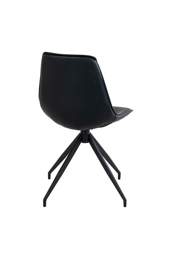 Monaco Esszimmerstuhl – Schwarz, PU/Stahl, 56 x 48 x 86 cm – 2er-Set