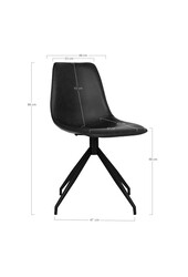 Monaco Esszimmerstuhl – Schwarz, PU/Stahl, 56 x 48 x 86 cm – 2er-Set