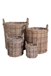 Caor Körbe – Natur, Kubu-Rattan, 4er-Set