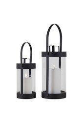 Bondi-Laternen – Schwarz, Stahl/Glas – 2er-Set