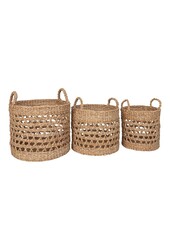 Balok Basket – Korb, Seegras, natur/schwarz, 3er-Set