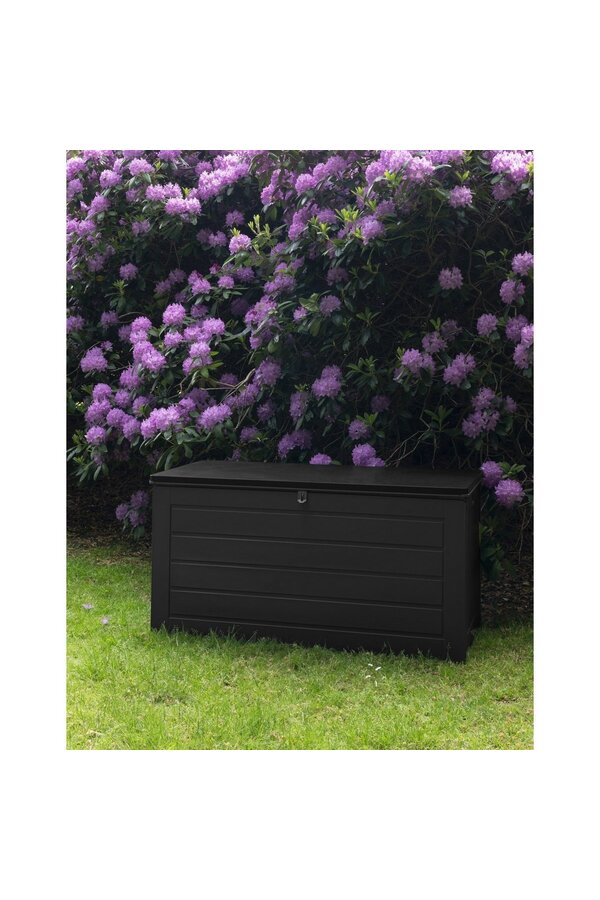 Dubrovnik Kissenbox – Kissenbox, Kunststoff, schwarz, 146,5 x 61 x 64,5 cm, 490 l