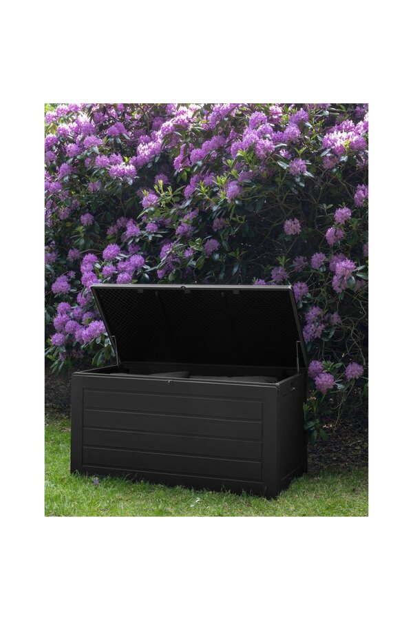 Dubrovnik Kissenbox – Kissenbox, Kunststoff, schwarz, 146,5 x 61 x 64,5 cm, 490 l
