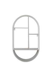 Feira Wandregal – Wandregal, oval, Stahl, kühles Grau, 35 x 15 x 60 cm