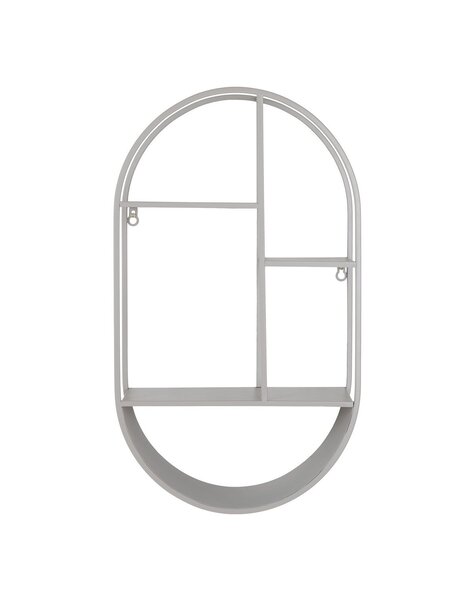 Feira Wandregal – Wandregal, oval, Stahl, kühles Grau, 35 x 15 x 60 cm