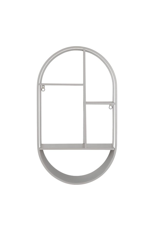 Feira Wandregal – Wandregal, oval, Stahl, kühles Grau, 35 x 15 x 60 cm