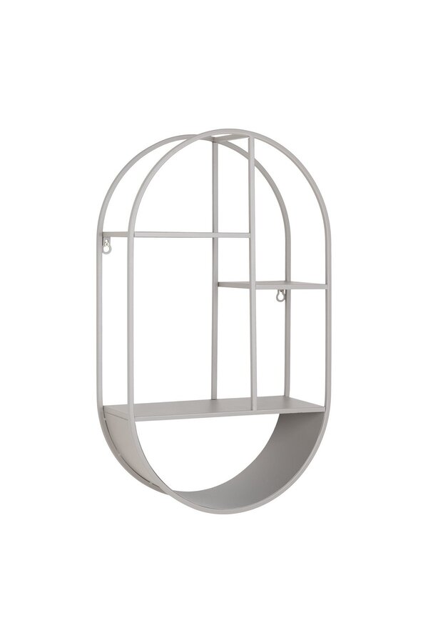 Feira Wandregal – Wandregal, oval, Stahl, kühles Grau, 35 x 15 x 60 cm