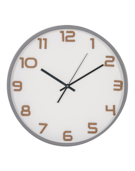 Greenwich Wanduhr – Grau, Glas, Kunststoff, Ø 35 cm