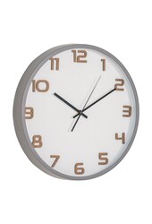 Greenwich Wanduhr – Grau, Glas, Kunststoff, Ø 35 cm