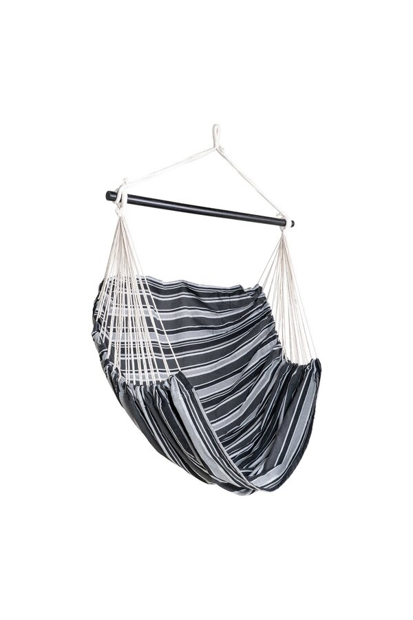 Lamia Hängesessel – grau/schwarz, 85 % Baumwolle, 15 % Polyester, Lärche