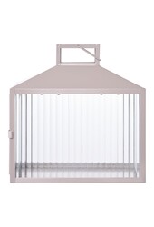 Lucca Laterne – Beige/Grau, Metall/Glas, 26,5 x 13 x 26,5 cm