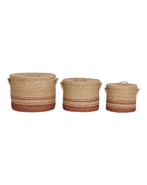Budoni-Körbe – Natur/Braun, Seegras – 3er-Set