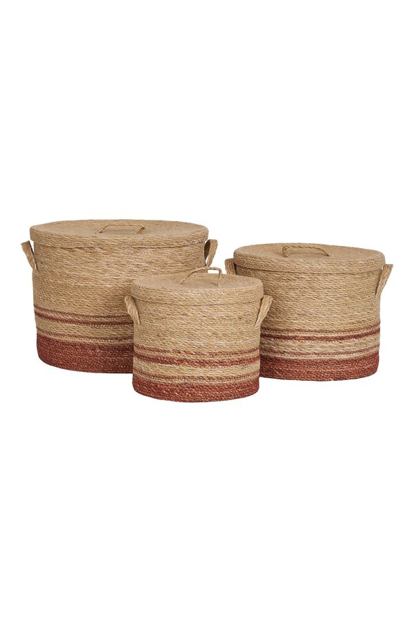 Budoni-Körbe – Natur/Braun, Seegras – 3er-Set