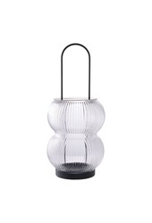 Lucena Laterne – Schwarz, Metall/Glas, 16 x 16 x 36 cm