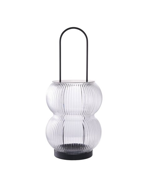 Lucena Laterne – Schwarz, Metall/Glas, 16 x 16 x 36 cm