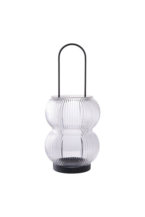 Lucena Laterne – Schwarz, Metall/Glas, 16 x 16 x 36 cm