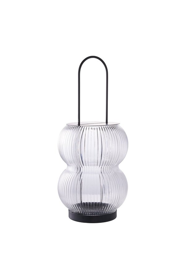 Lucena Laterne – Schwarz, Metall/Glas, 16 x 16 x 36 cm