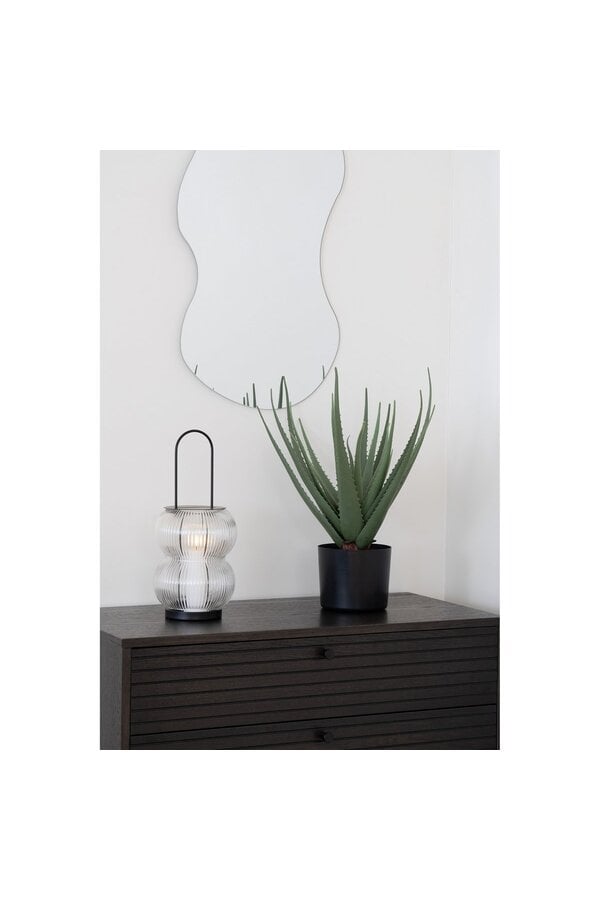 Lucena Laterne – Schwarz, Metall/Glas, 16 x 16 x 36 cm
