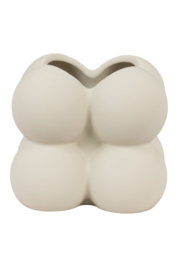 Blumentopf – Grau, Keramik, 9 x 9 x 8 cm