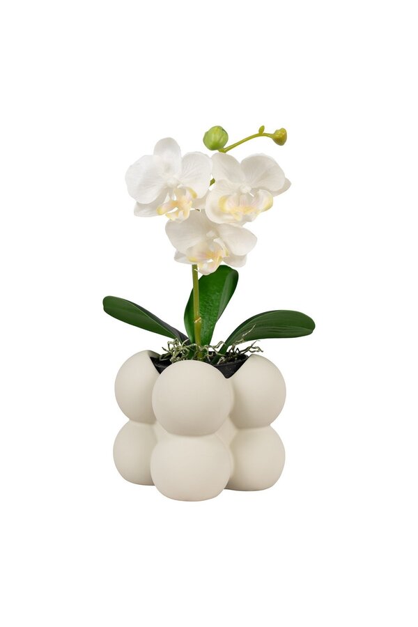 Blumentopf – Grau, Keramik, 9 x 9 x 8 cm