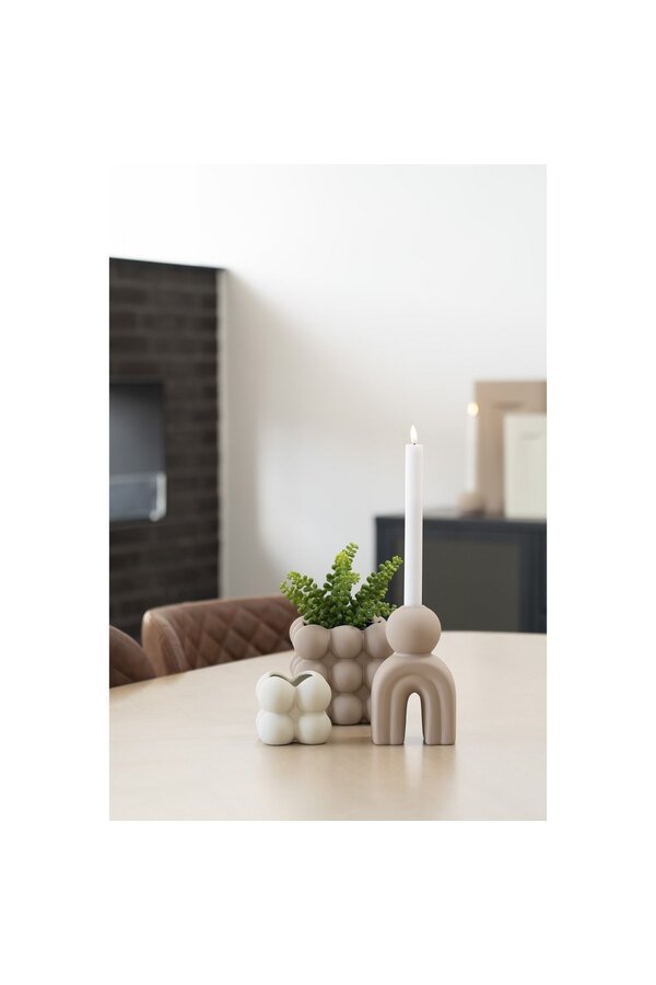 Blumentopf – Grau, Keramik, 9 x 9 x 8 cm