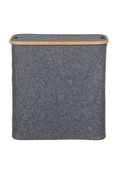 Noto Wäschekorb – Dunkelgrau, Bambus/Textil, 54 x 33 x 54 cm