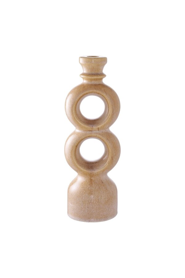 Kerzenhalter – Braun, Keramik, 10,7 x 9,5 x 30,5 cm