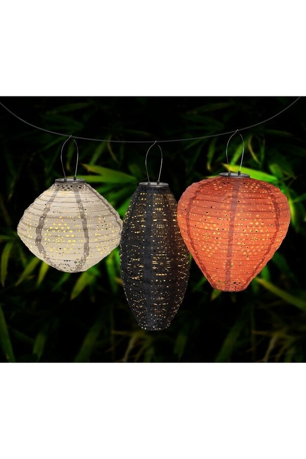 Foxdale LED-Laterne – Graue, wiederaufladbare Solarlaterne, 20 x 20 x 40 cm