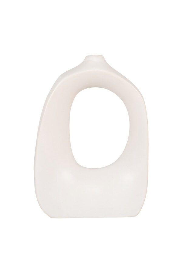 Vase – Weiß, Steingut, 19 x 9 x 28,5 cm