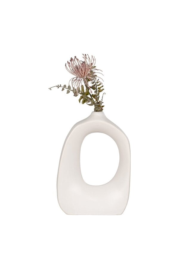 Vase – Weiß, Steingut, 19 x 9 x 28,5 cm