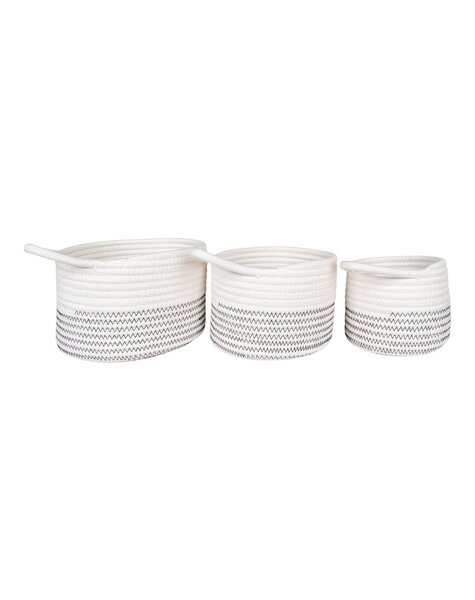 Algar Körbe – Baumwolle, Weiß/Grau – 3er-Set