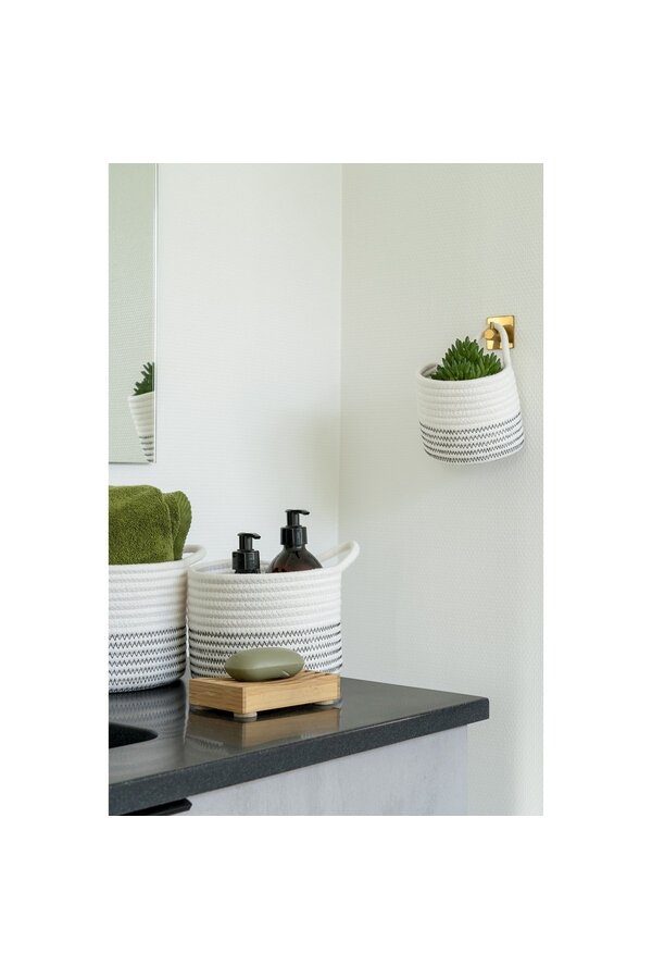 Algar Körbe – Baumwolle, Weiß/Grau – 3er-Set