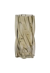 Vase – Vase, mundgeblasenes Glas, geräuchertes Grün, ø12,5x25 cm