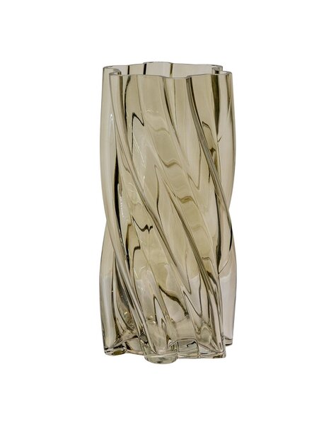 Vase – Vase, mundgeblasenes Glas, geräuchertes Grün, ø12,5x25 cm