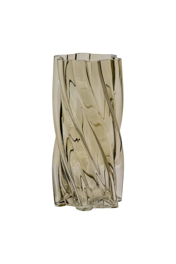 Vase – Vase, mundgeblasenes Glas, geräuchertes Grün, ø12,5x25 cm