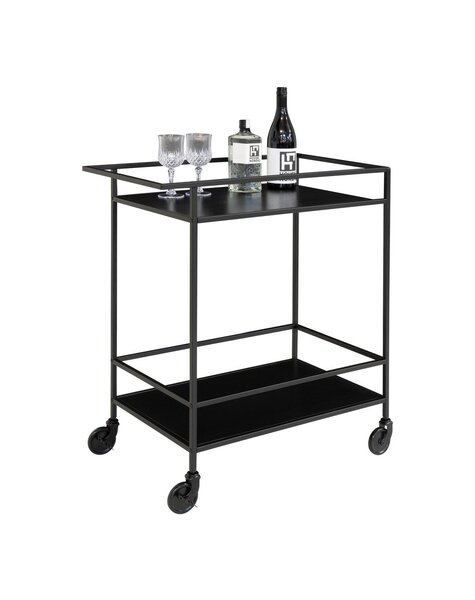 Vita Bar Trolley – Schwarz, Stahl, 68 x 40 x 79 cm