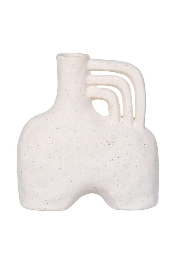 Vase – Vase, Keramik, beige, 18,5 x 8 x 19,5 cm