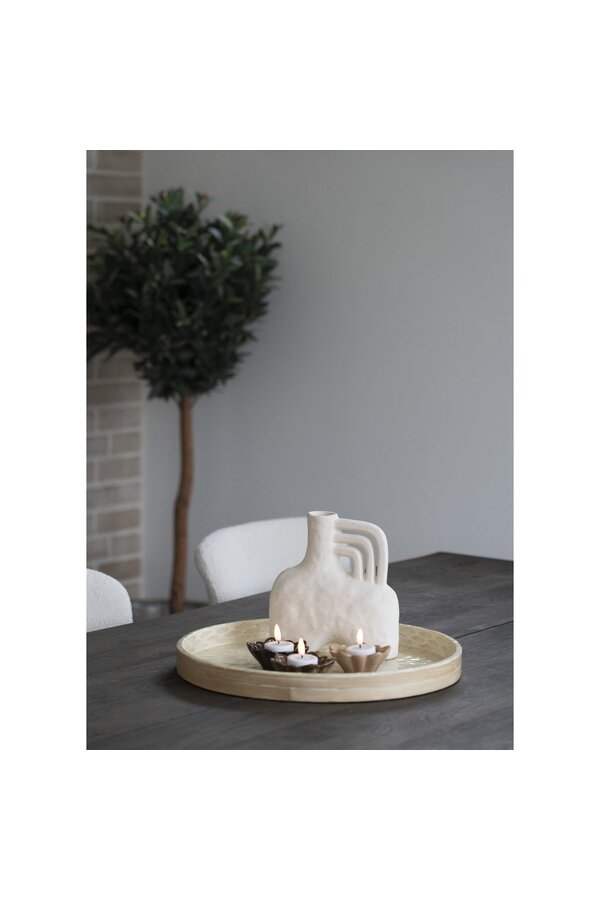 Vase – Vase, Keramik, beige, 18,5 x 8 x 19,5 cm