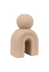 Kerzenhalter – Steingut, Braun – 10,5 x 6,5 x 17 cm