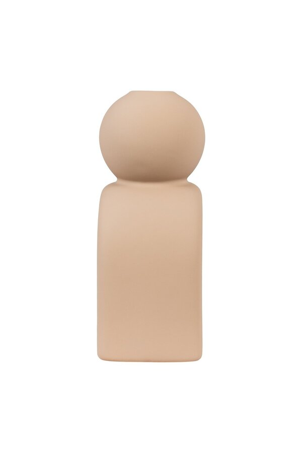 Kerzenhalter – Steingut, Braun – 10,5 x 6,5 x 17 cm