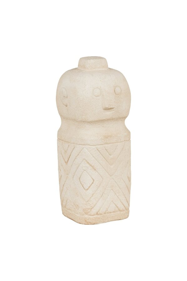 Dekoration – Dekoration aus Zement, beige, 6,5 x 6,5 x 15 cm
