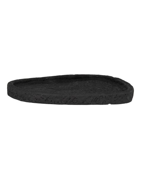 Tablett – Tablett aus Zement, schwarz, 26,5 x 26 x 2 cm