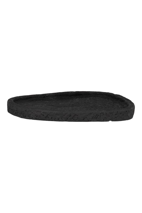 Tablett – Tablett aus Zement, schwarz, 26,5 x 26 x 2 cm