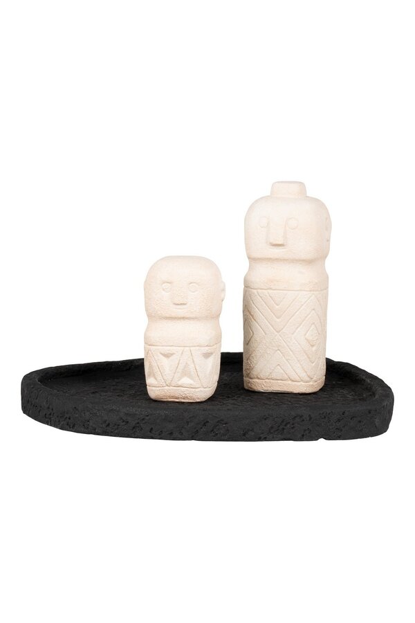 Tablett – Tablett aus Zement, schwarz, 26,5 x 26 x 2 cm