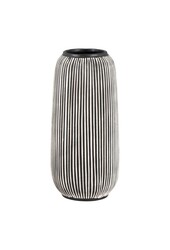 Vase – Kalkstein, Schwarz/Weiß – Ø 9,5 x 20 cm