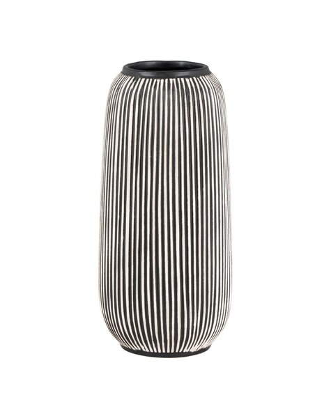 Vase – Kalkstein, Schwarz/Weiß – Ø 9,5 x 20 cm